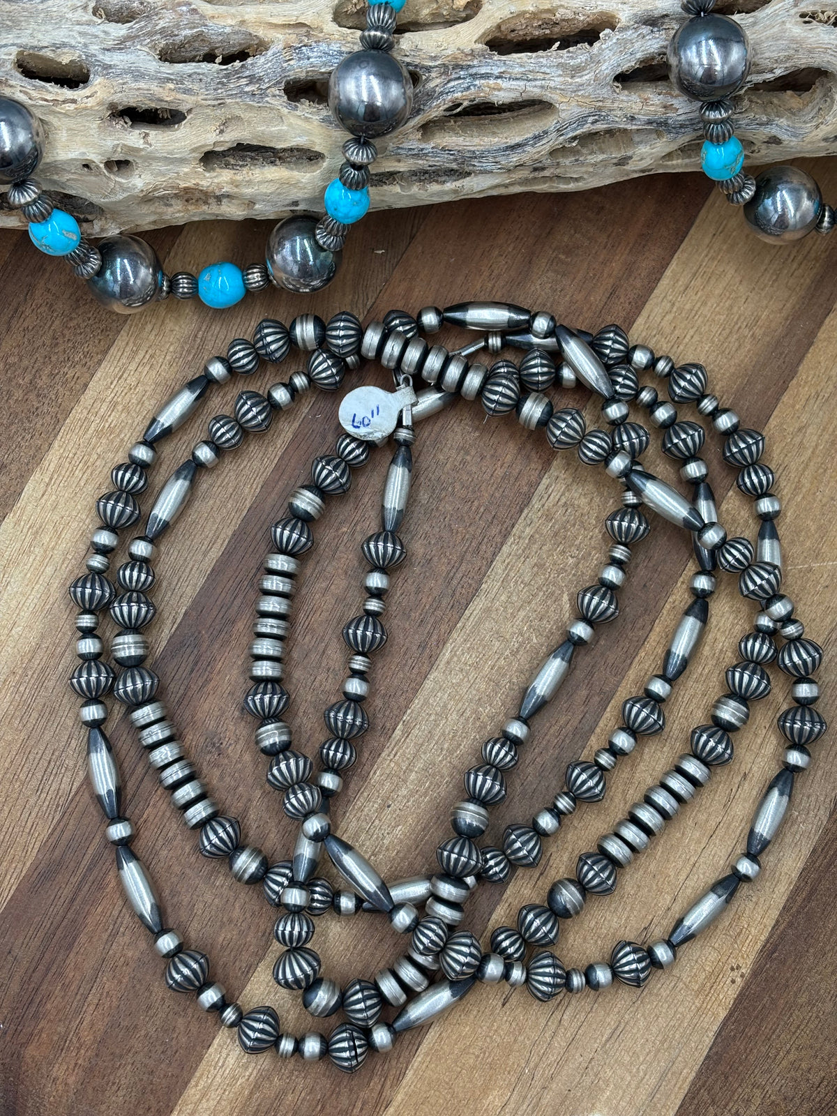 60" Sterling Silver Pearls #922-7 Necklace 10mm Mixed Sizes