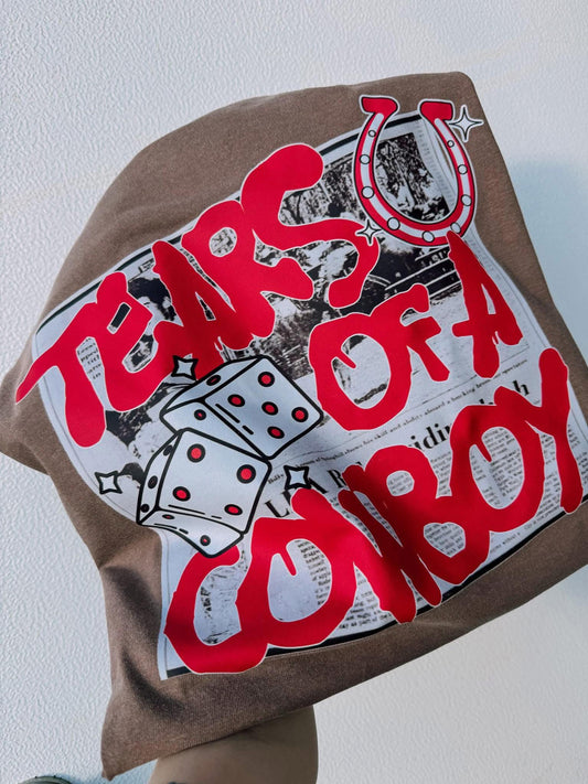 Tears Of A Cowboy Tee in Espresso