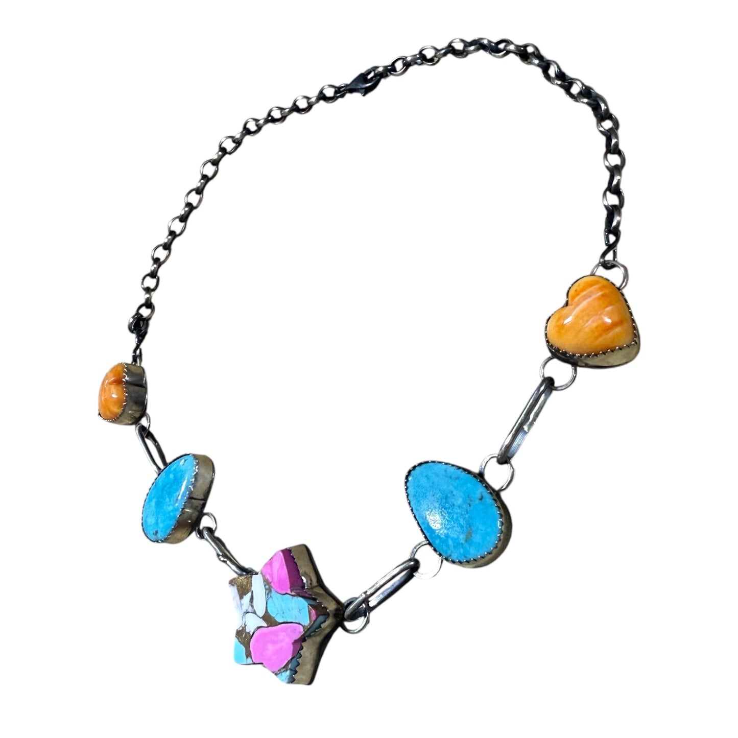 Cotton Candy Choker by Tia Long, Navajo