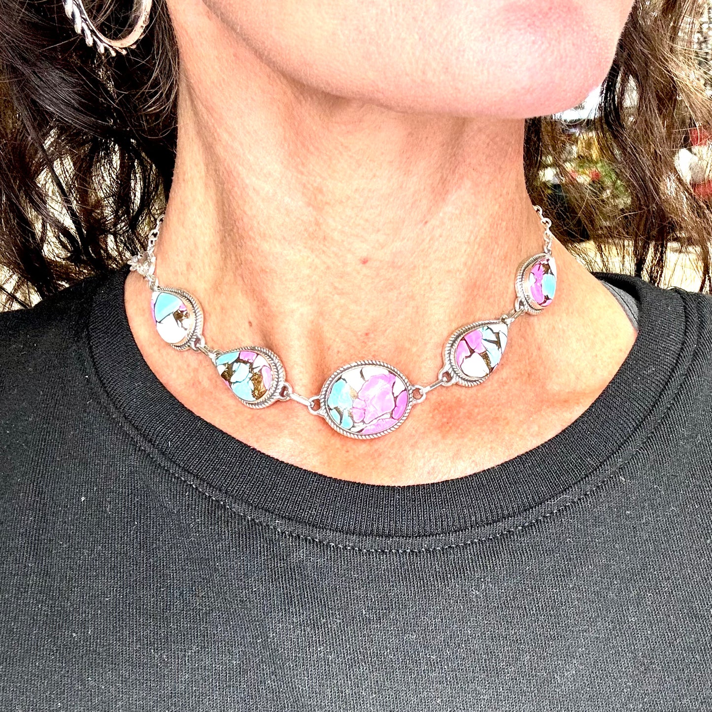 20" Cotton Candy choker necklace Hada Collection