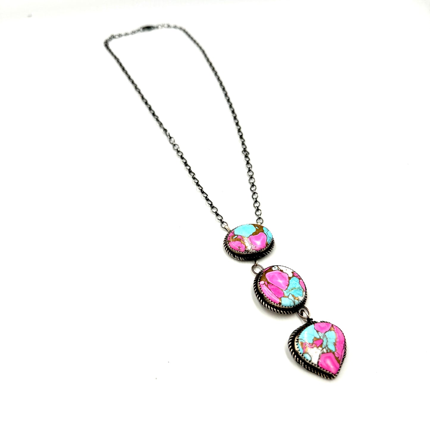 19" Cotton Candy drop pendant necklace