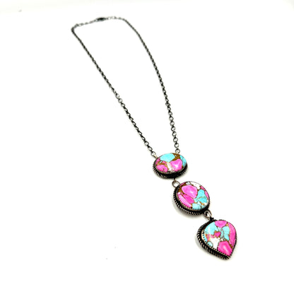19" Cotton Candy drop pendant necklace