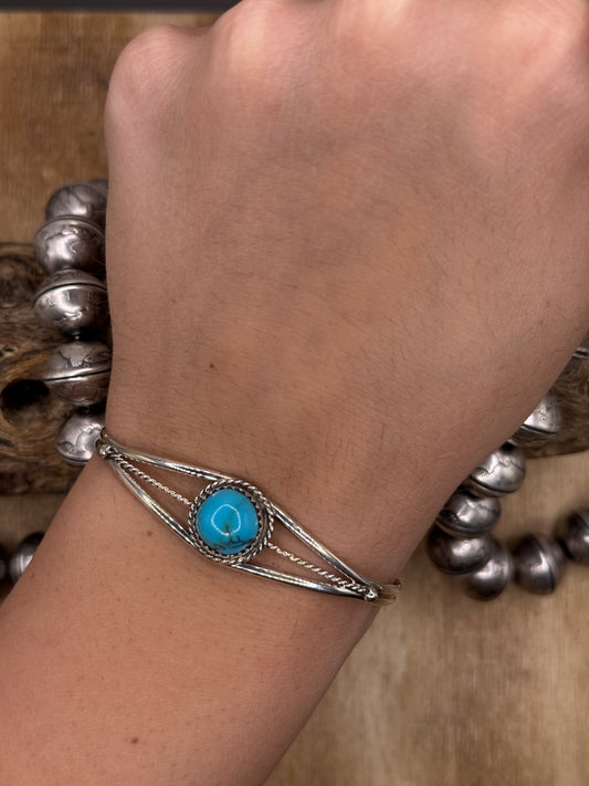 Kingman Turquoise Cuff #4 by Esther White, Navajo