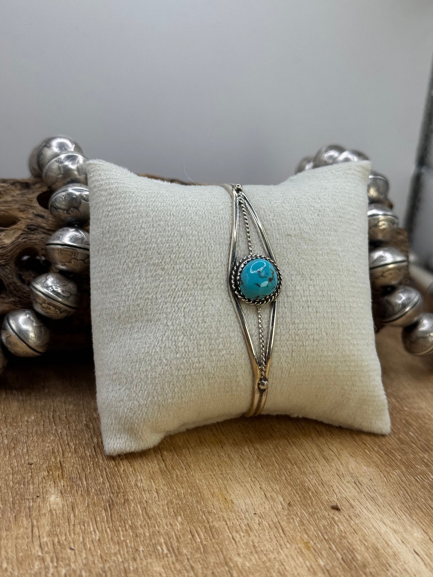 Kingman Turquoise Cuff #8 by Esther White, Navajo