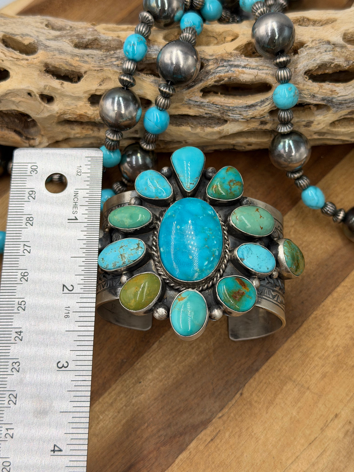 Kingman Turquoise #92-17 Cuff by Rick Enriquez, Navajo