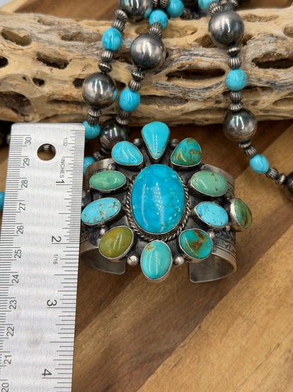 Kingman Turquoise #92-17 Cuff by Rick Enriquez, Navajo