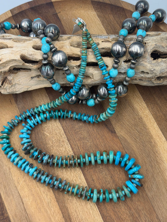 28” Best Seller Turquoise Graduated Rondelle Necklace