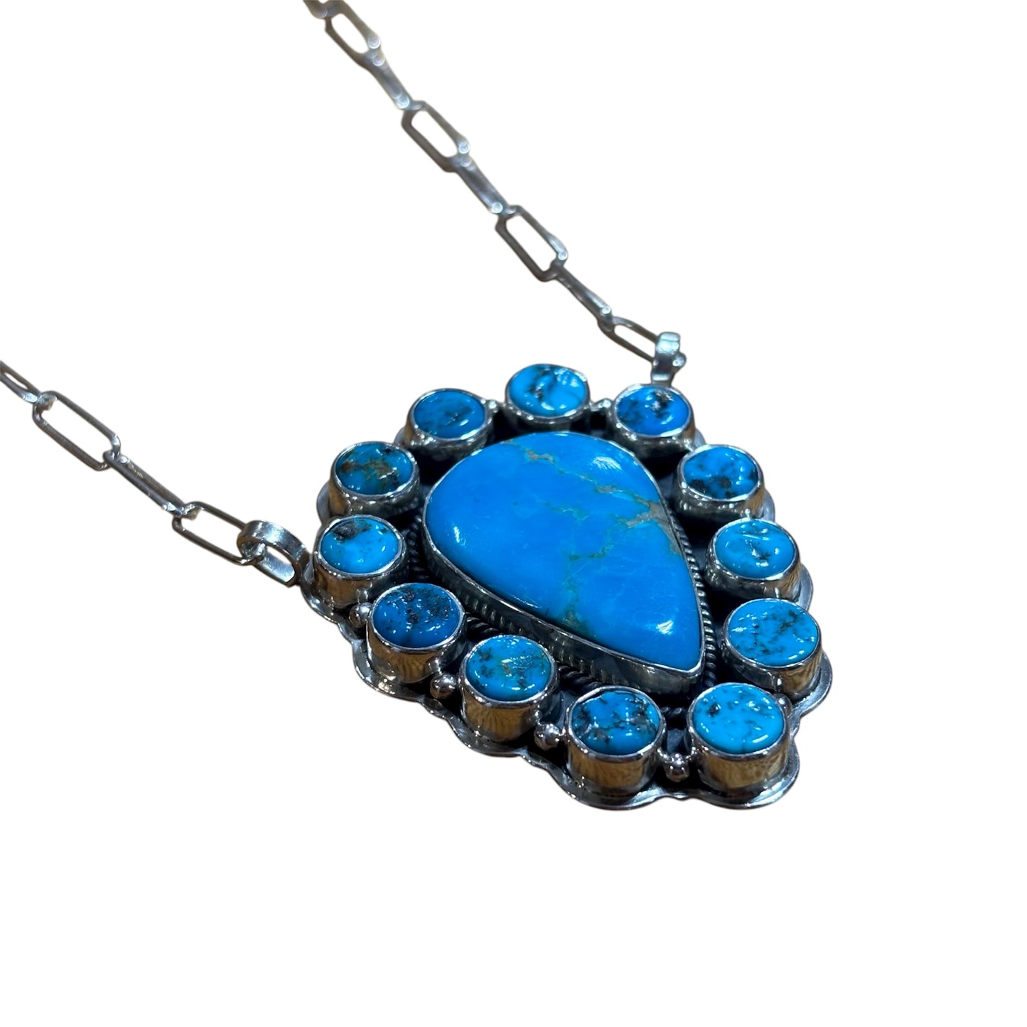 Turquoise Pendant Necklace Handmade in NW, Artist Unknown
