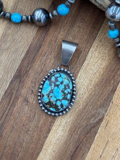 Turquoise Pendant Dotted Border