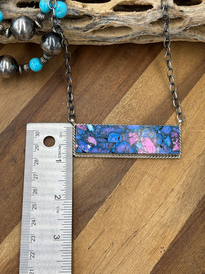 Monarch Mojave #917-44D XL Bar Necklace by Brandon Etcitty, Navajo