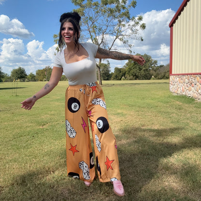 Dicey Moves Wide-leg Pants