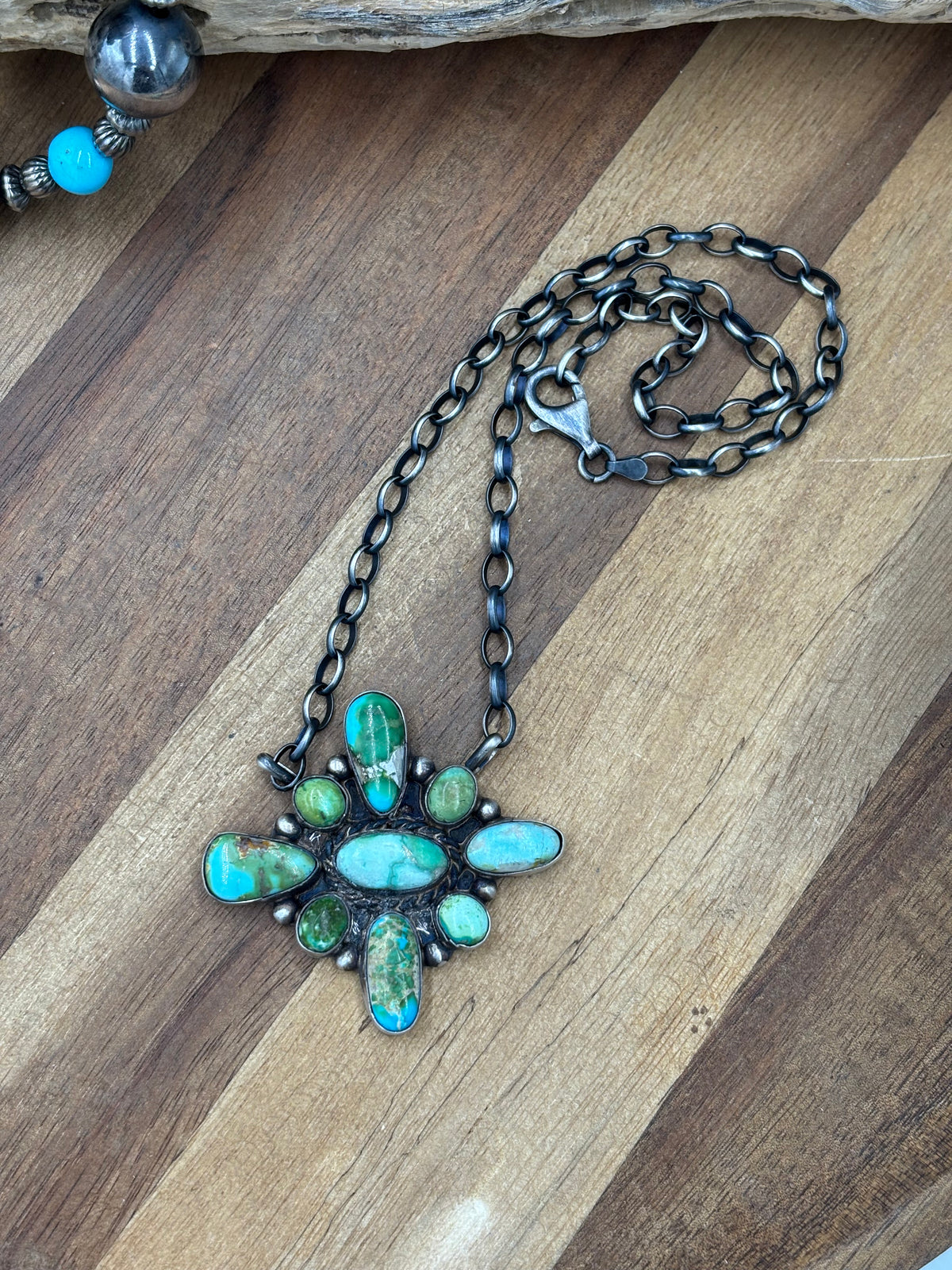 Sonoran Gold #917-52 Cluster Necklace by Wilson Dawes, Navajo