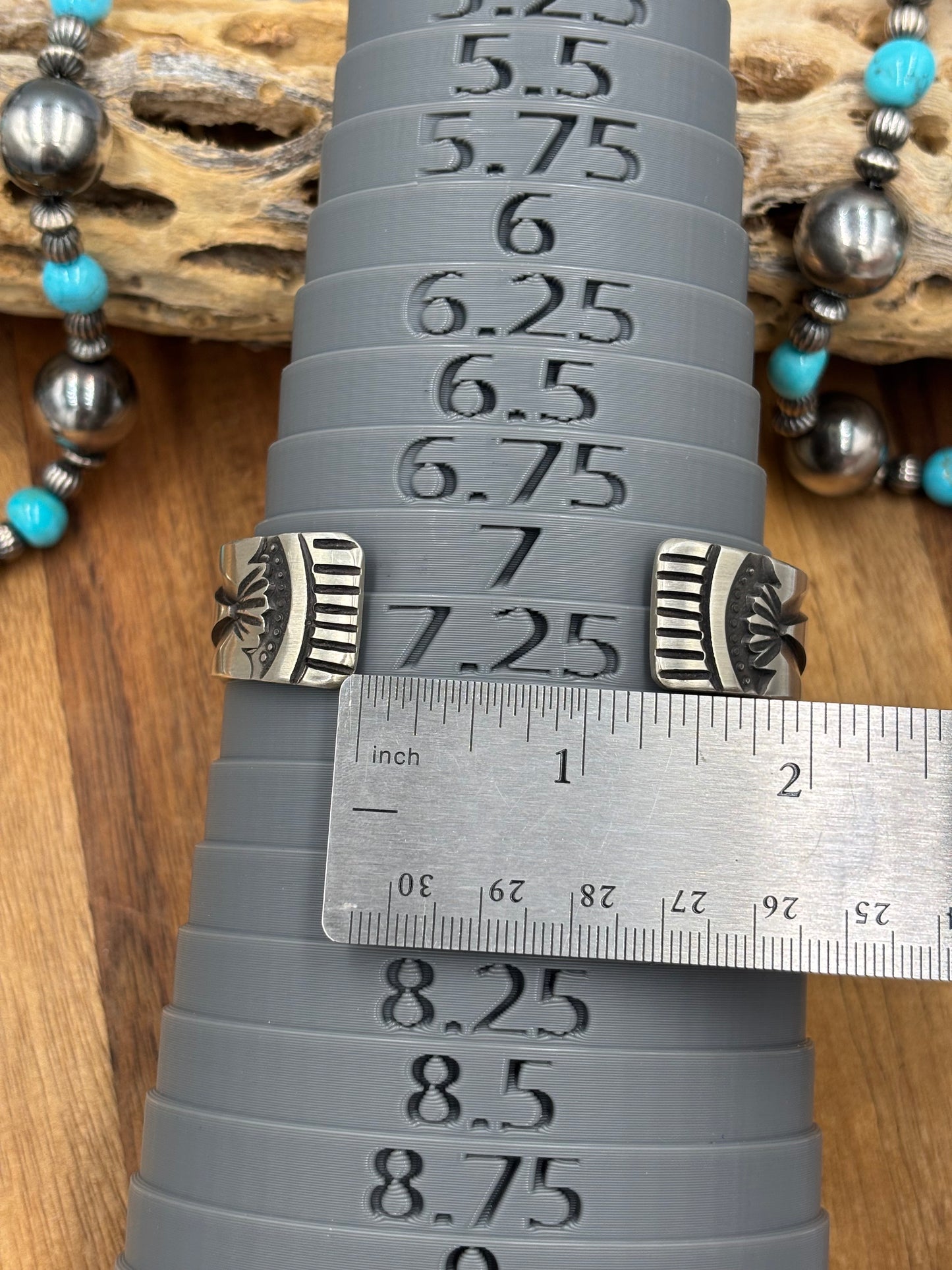 All Silver Cuff #1 by Jerald Tahe, Navajo