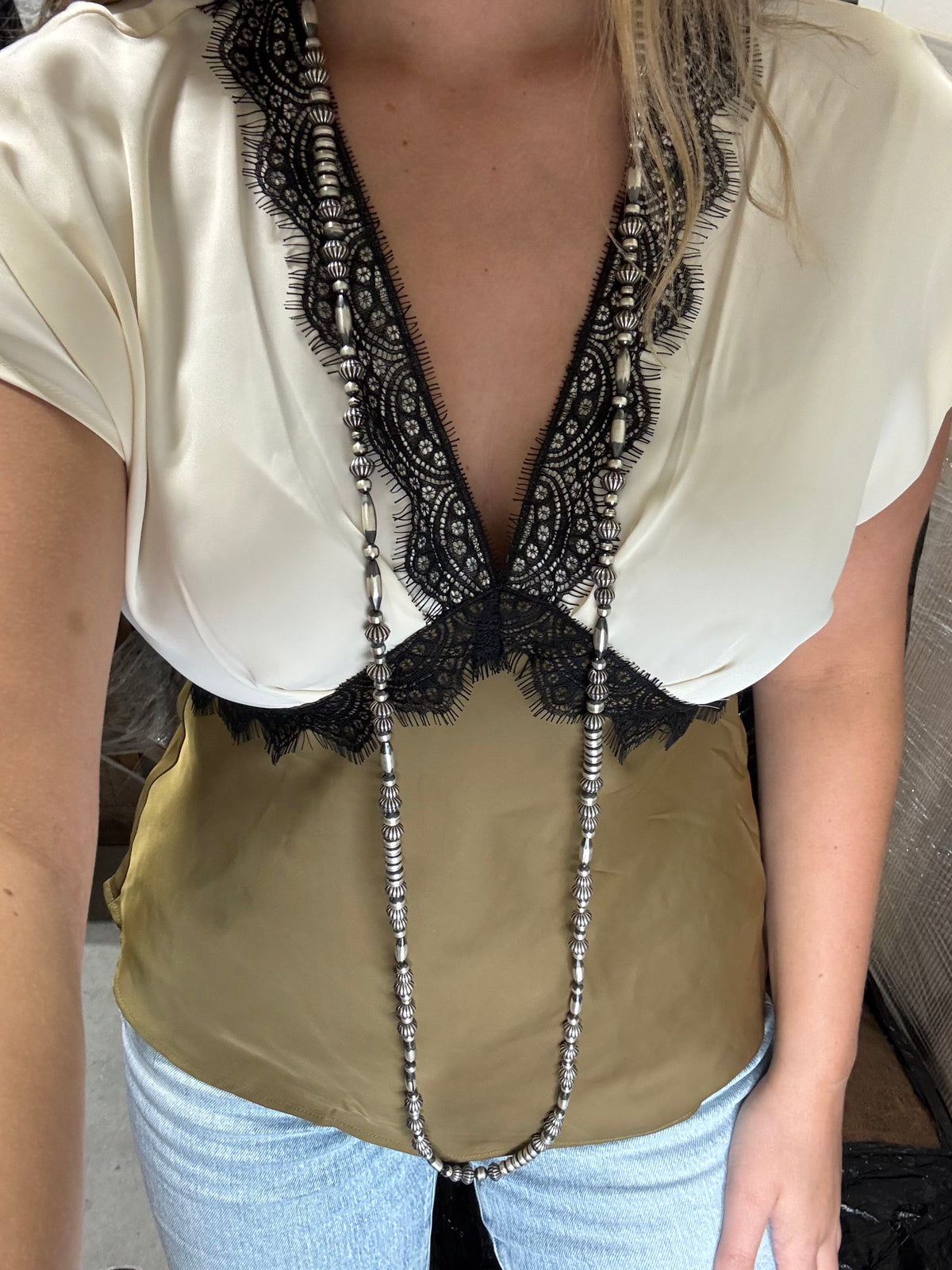60" Sterling Silver Pearls #922-7 Necklace 10mm Mixed Sizes