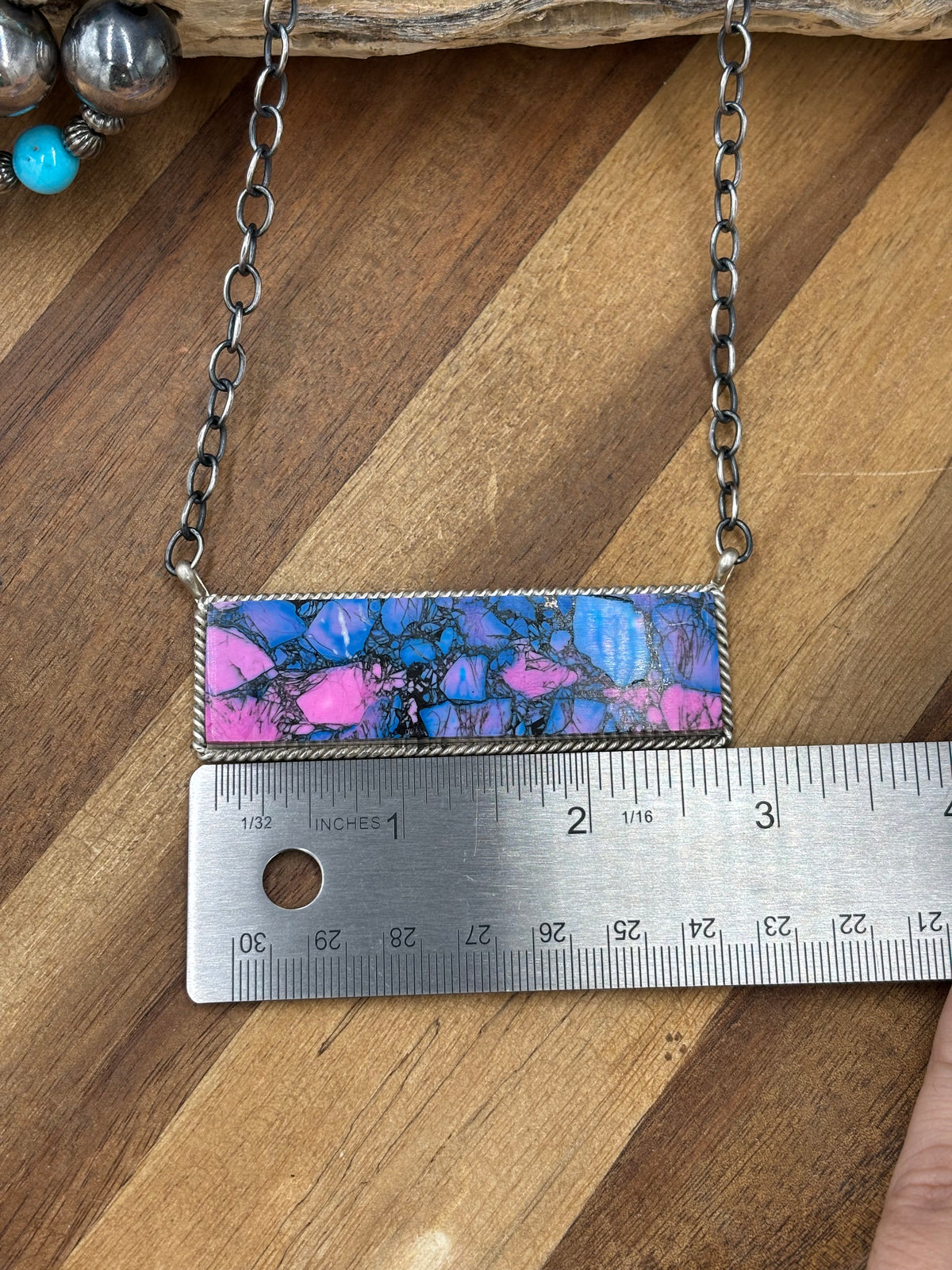 Monarch Mojave #917-44A XL Bar Necklace by Brandon Etcitty, Navajo