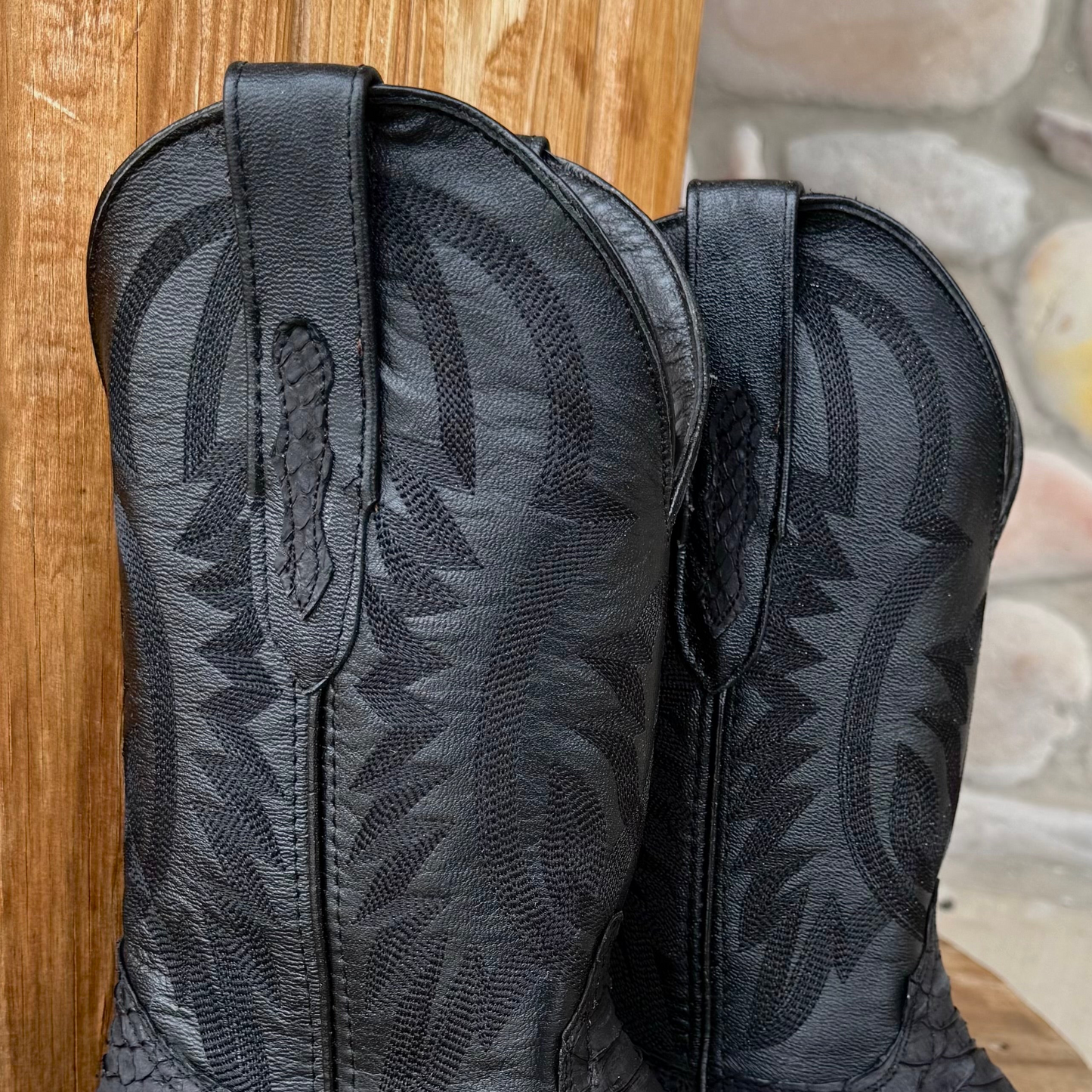 Signature Turquoise Reata Men's Boot – Exotics - The Adrian, Black Python Square Toe Boot