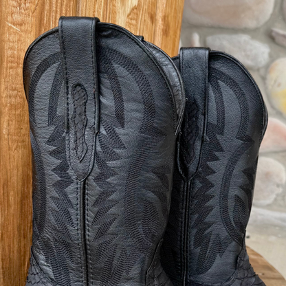 Signature Turquoise Reata Men's Boot – Exotics - The Adrian, Black Python Square Toe Boot