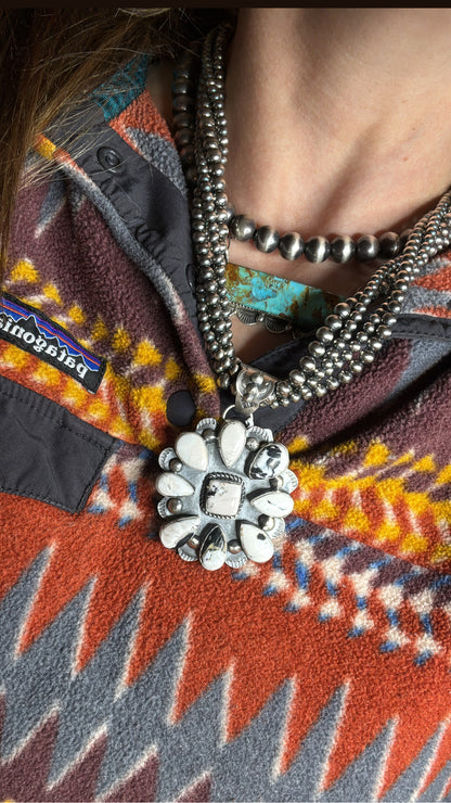 White Buffalo Cluster Pendant #PEN-5