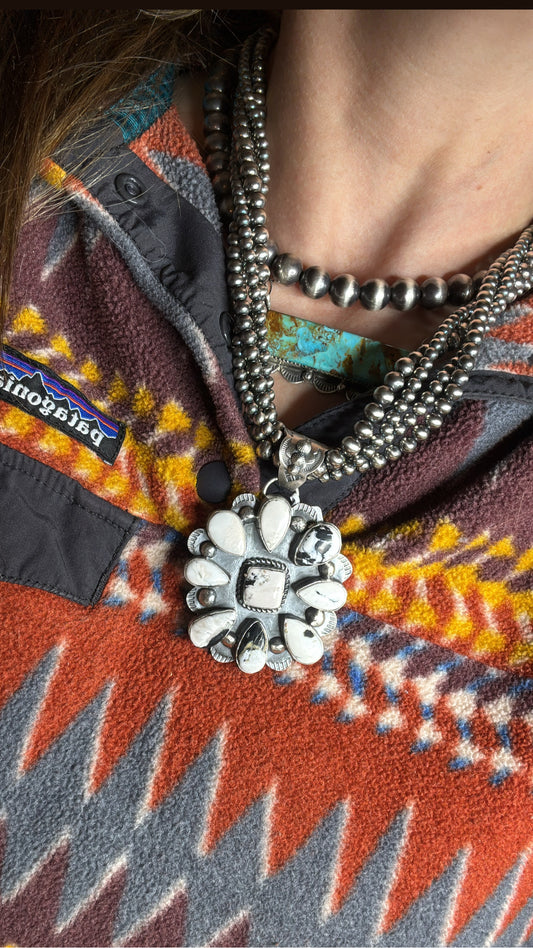 White Buffalo Cluster Pendant #PEN-5