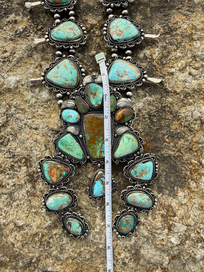 One of a Kind C Yazzie Giant Royston Squash Blossom