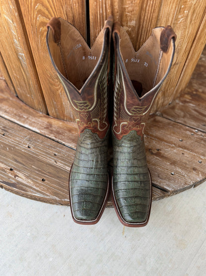 Signature Turquoise Reata Men's Boot – Exotics - The Boudreaux Green Caiman Boot