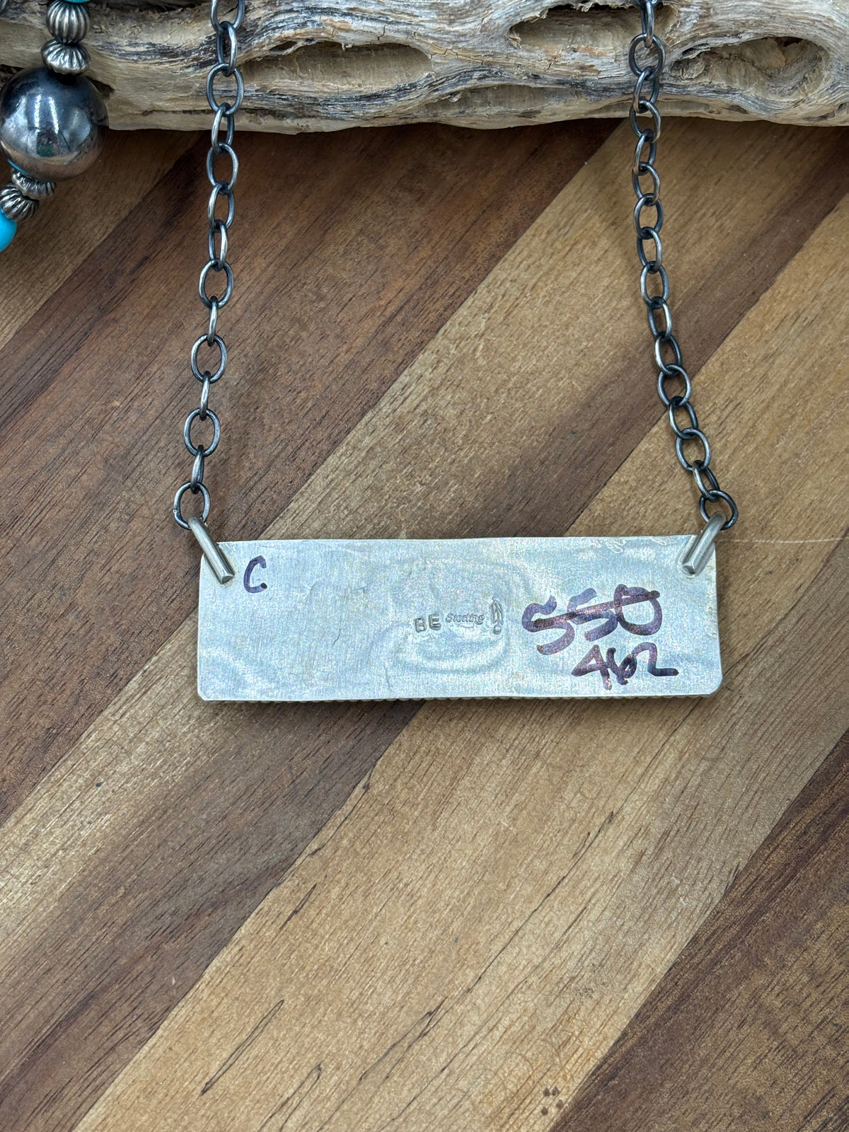 Monarch Mojave #917-44C XL Bar Necklace by Brandon Etcitty, Navajo
