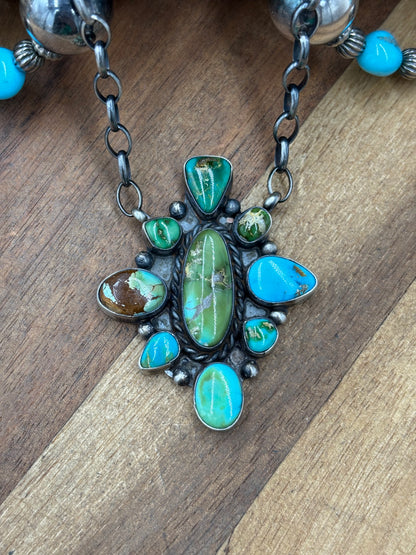 Sonoran Gold #917-54 Cluster Necklace by Wilson Dawes, Navajo