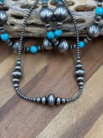 14” 3-14mm #911-23 Rondelle Sterling Pearls Necklace
