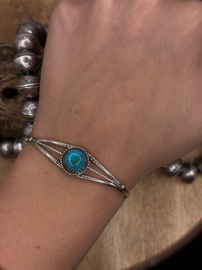 Kingman Turquoise Cuff #5 by Esther White, Navajo