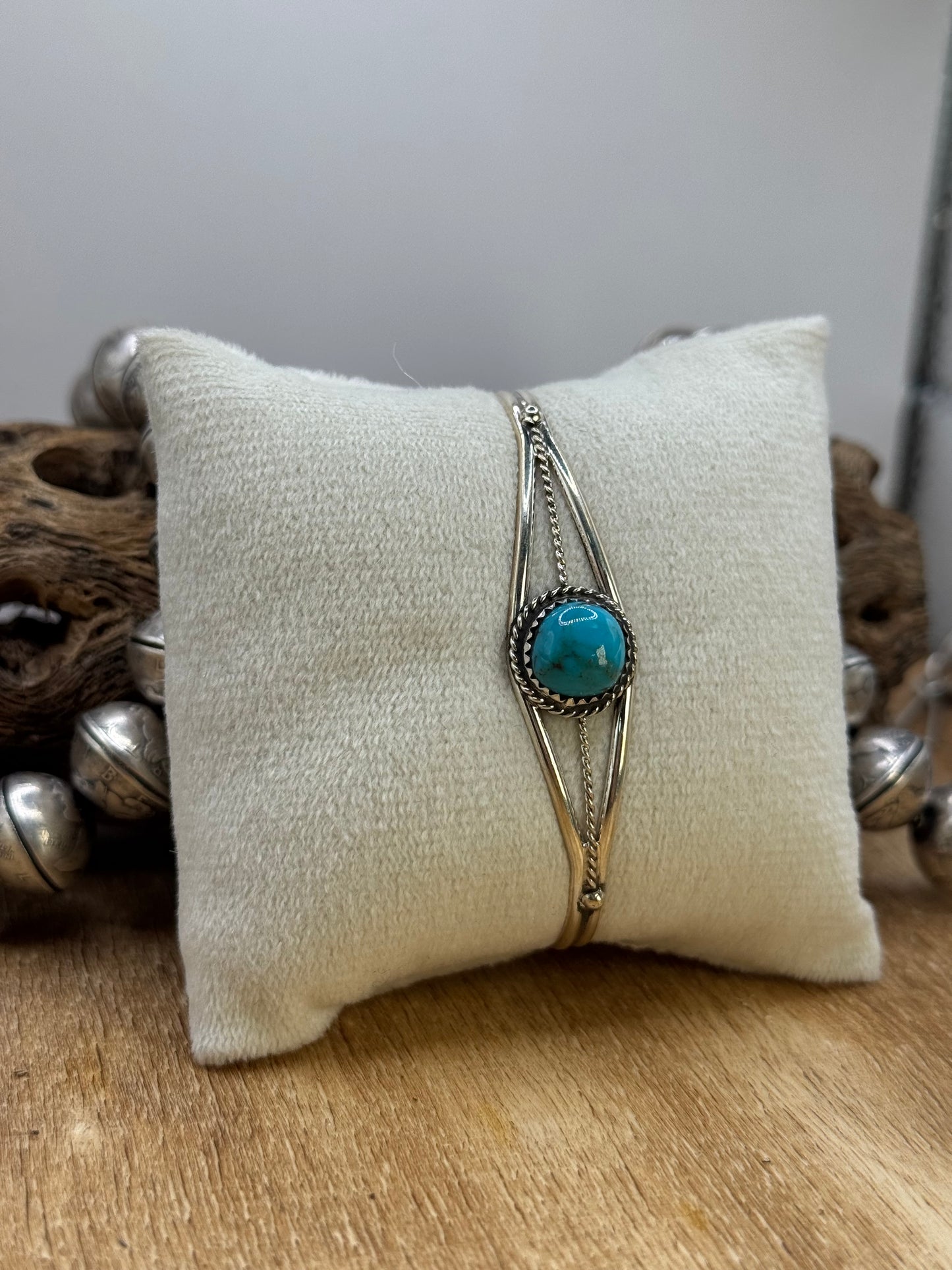 Kingman Turquoise Cuff #5 by Esther White, Navajo