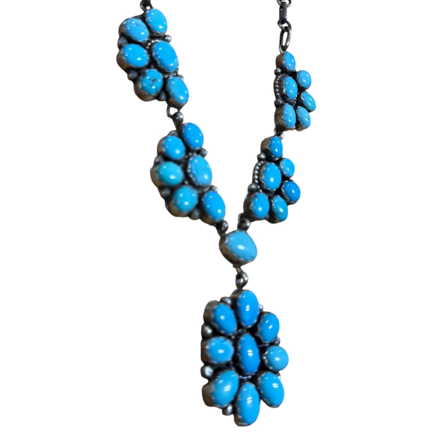 Turquoise Cluster Necklace by Artist Ella Peters, Navajo