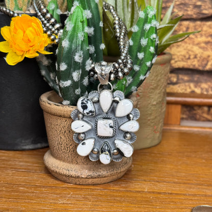 White Buffalo Cluster Pendant #PEN-5