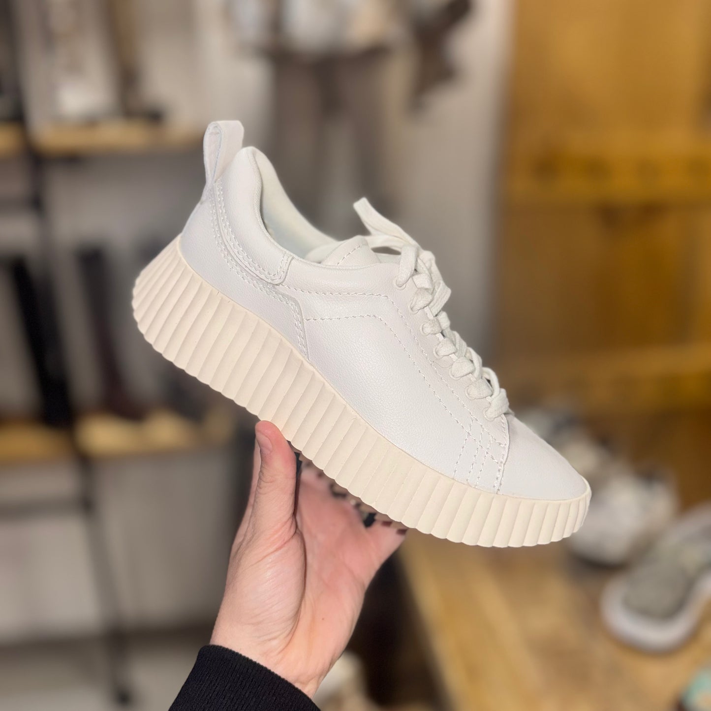 White Leather Sneaker Devote by Dolce Vita
