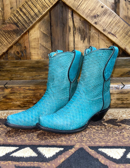 Corral Turquoise Python Boot Sizes 6, 9.5