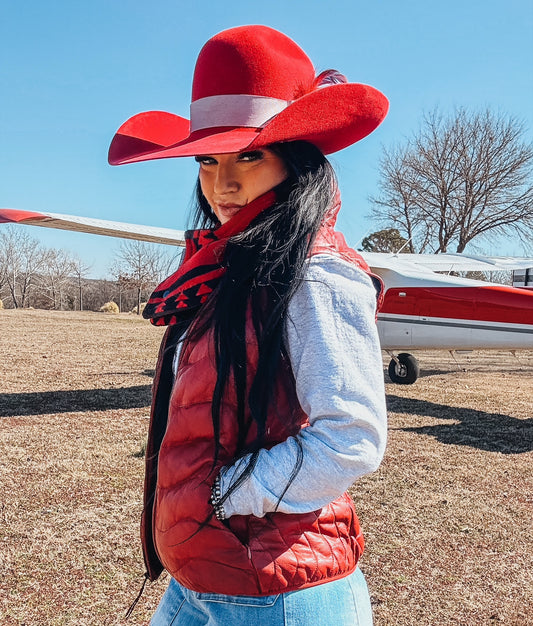 The Sasha Red Leather Vest by Scully (Size L & 2XL)