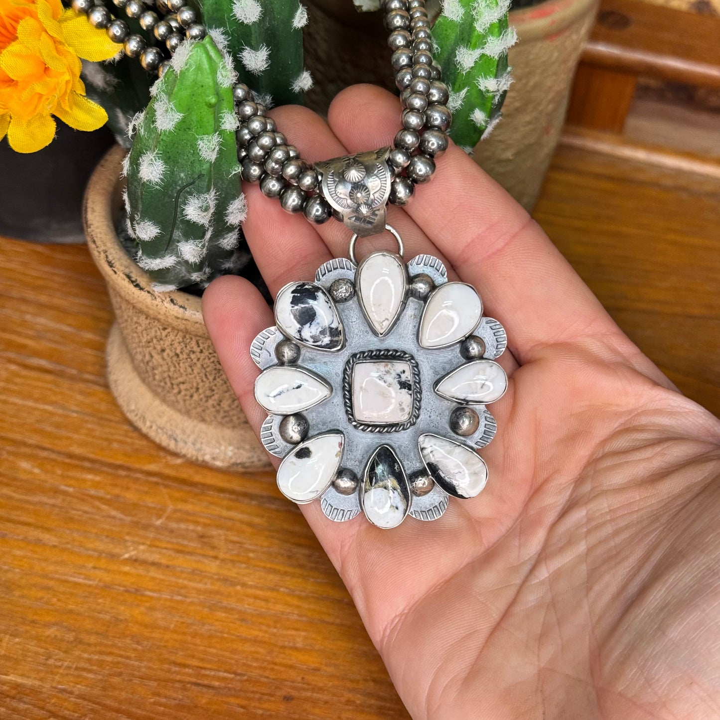 White Buffalo Cluster Pendant #PEN-5