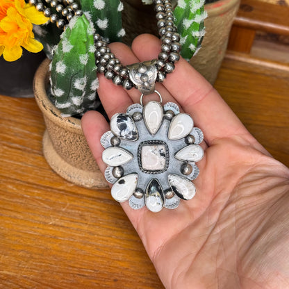 White Buffalo Cluster Pendant #PEN-5