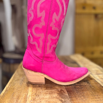 The Tootie Fruity Tall Liberty Black Womens Allyssa Nobuck Grease Fuchsia Boots