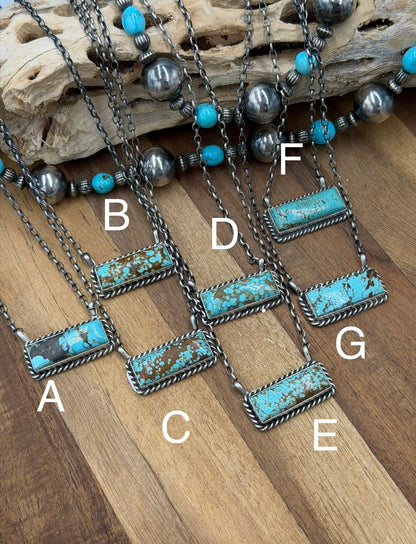 16” Mine #8 Bar Necklaces by Augustine Largo, Navajo