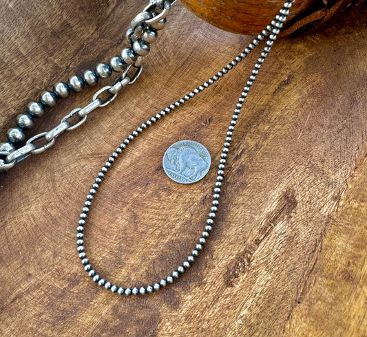 20" 4mm Sterling Silver Pearl Necklace