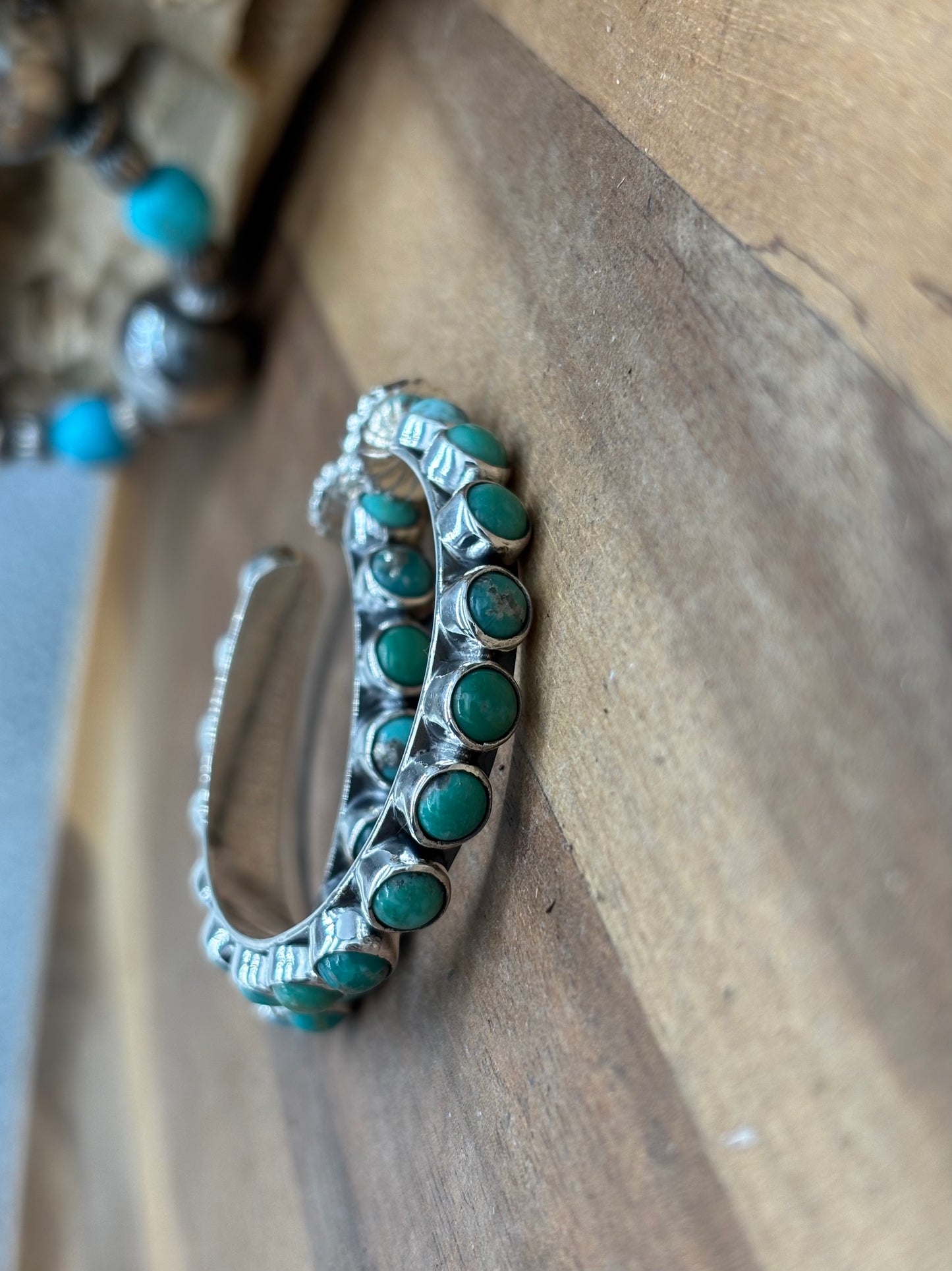 Turquoise Hoop Earrings #93 by Federico Jimenez