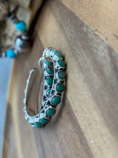 Turquoise Hoop Earrings #93 by Federico Jimenez