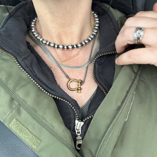 The Clevis Necklace – Rhodium, 18”