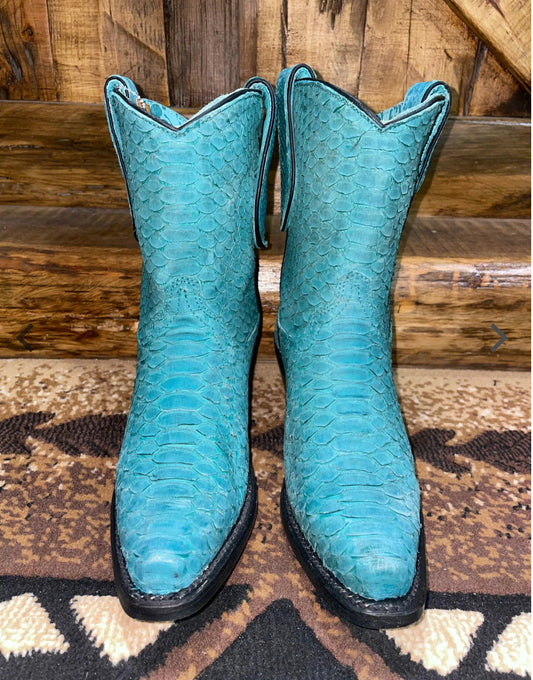 Corral Turquoise Python Boot Sizes 6, 9.5