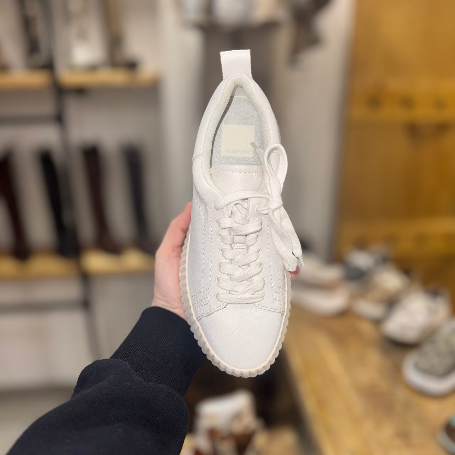 White Leather Sneaker Devote by Dolce Vita