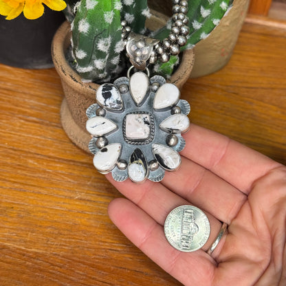 White Buffalo Cluster Pendant #PEN-5