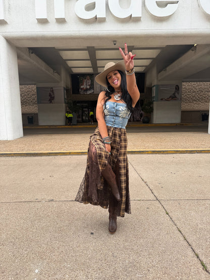 The Iris Maxi Skirt: Brown