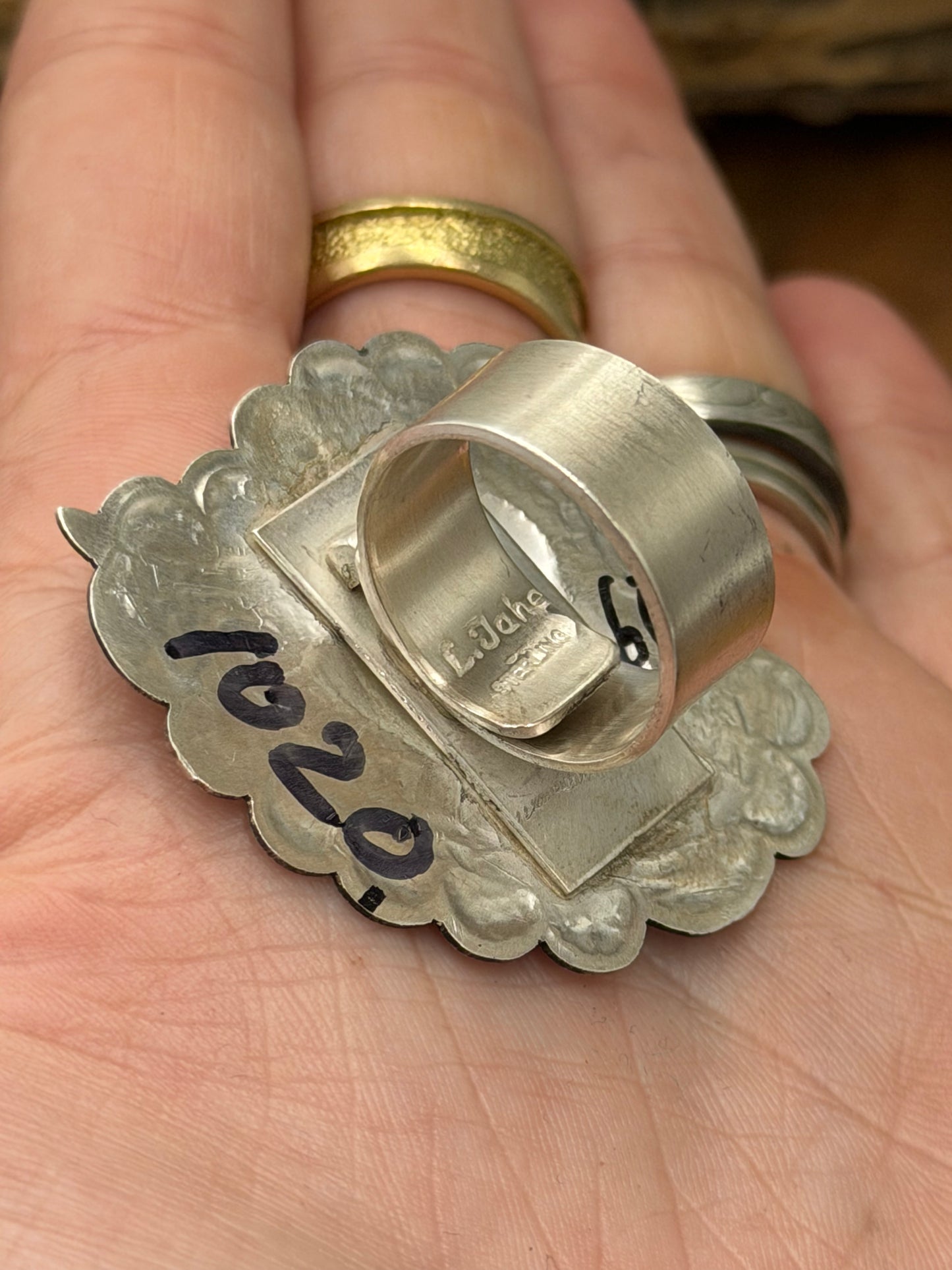 Heart Ring #831-2 Size Adjustable by Leander Tahe, Navajo