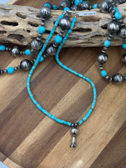 18” Turquoise #831-4 Blossom Necklace