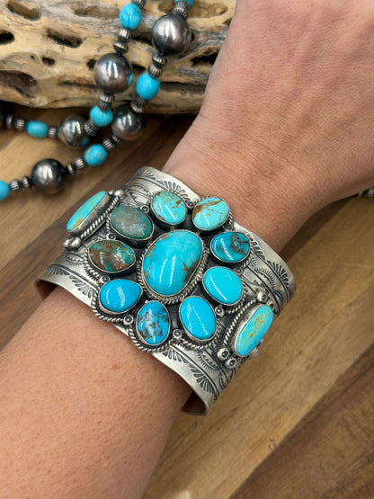 Kingman Turquoise #92-15 Cuff by Rick Enriquez, Navajo